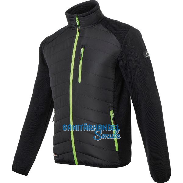 K�BLER Hybridjacke Form 1342 schwarz/neongr�n XS