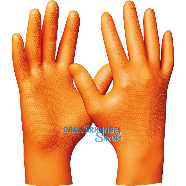 GEBOL Einweghandschuhe Orange Nitril Ultra Grip Gr��e L - 50 St�ck