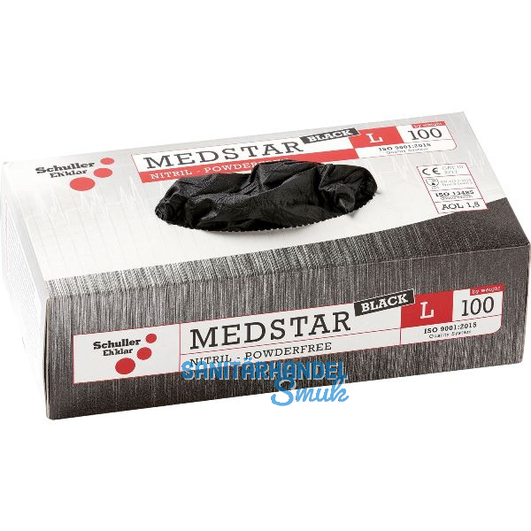 SCHULLER Einweghandschuhe Med Nitril Schwarz XL - 100 St�ck