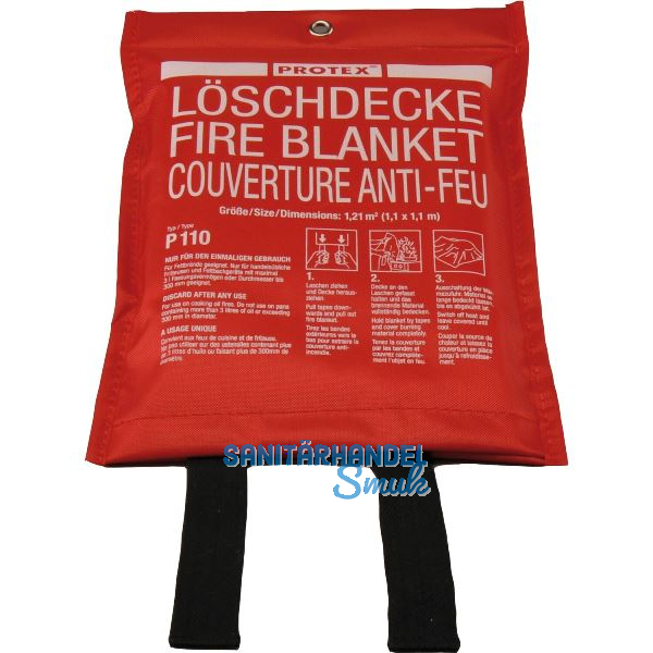 GLORIA Feuerl�schdecke aus Glasfasergewebe 1100 x 1100 mm DIN EN 1869:2001