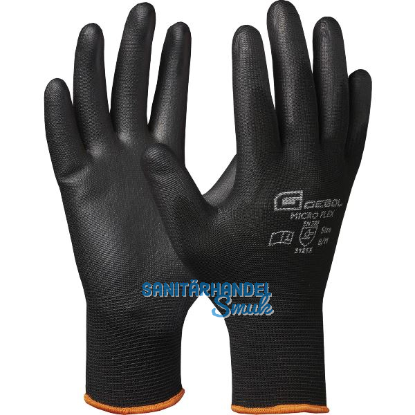 GEBOL Schutzhandschuh Micro Flex schwarz Gr��e 11