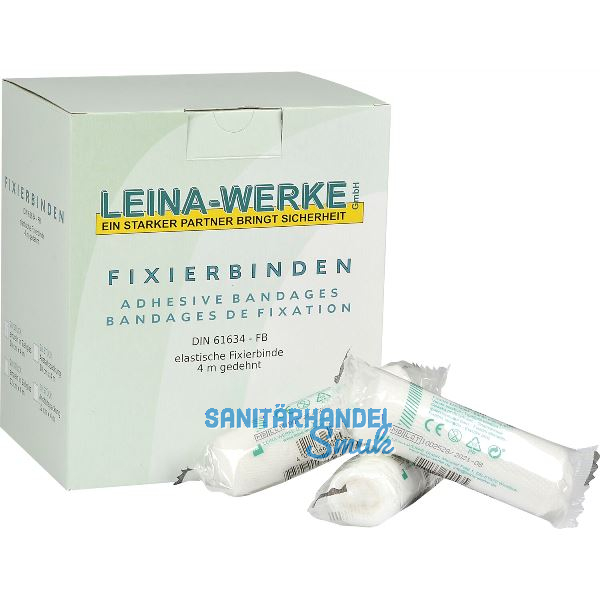 LEINA Fixierbinde elastisch wei� DIN 61634-FB 10 cm breit 4 m lang