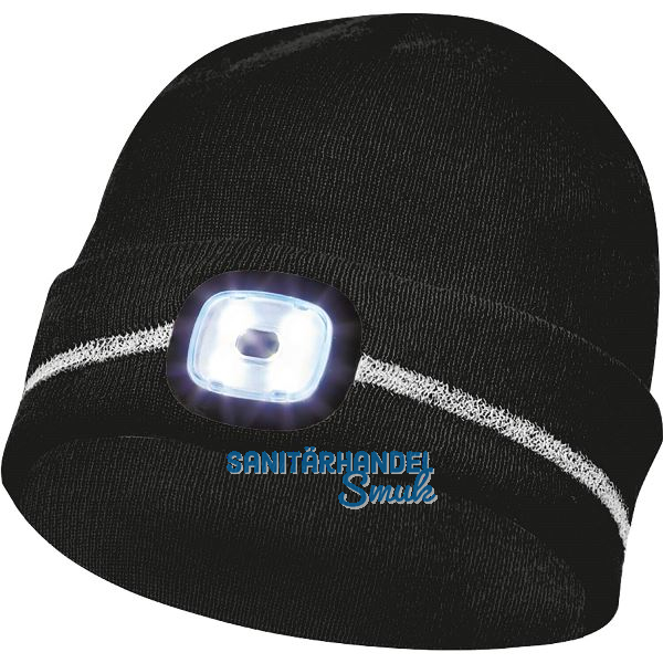 GEBOL Haube mit Reflektionsstreifen und LED-Lampe schwarz