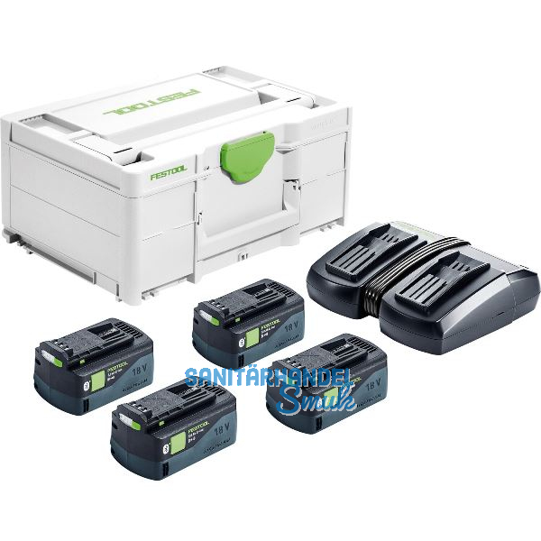 FESTOOL Akku-Starterset SYS 18 Volt / 4x 5,0 Ah TCL 6 DUO