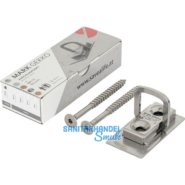 MARK Anschlagpunkt Gekko Vario EN795 95x50x14 mm zum Einsatz in Holz
