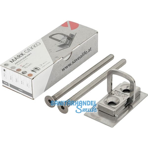 MARK Anschlagpunkt Gekko Vario EN795 95x50x14 mm zum Einsatz in Ziegel