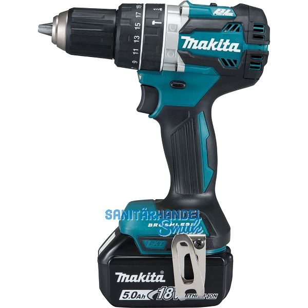 MAKITA Akku-Schlagbohrschrauber DHP484RTJ 18 Volt / 5,0 Ah (IEC) + 2 Akkus