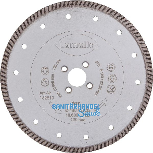 LAMELLO Diamant Trennscheibe 180 mm Fliesen, Putz