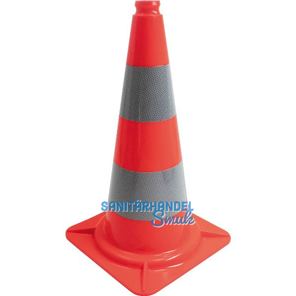Leitkegel aus PVC 50 cm rot/wei� tagesleuchtend