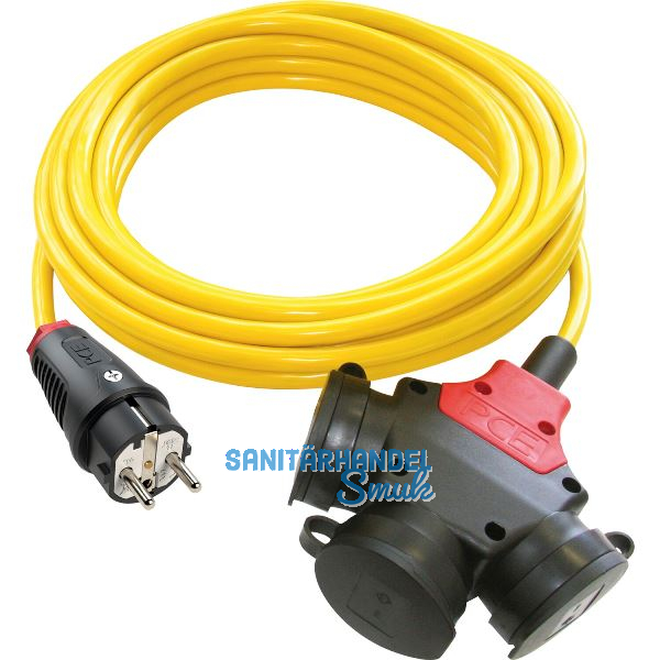 PCE Verl�ngerungskabel 3-fach K35 3G1.5 L�nge 5 m IP44