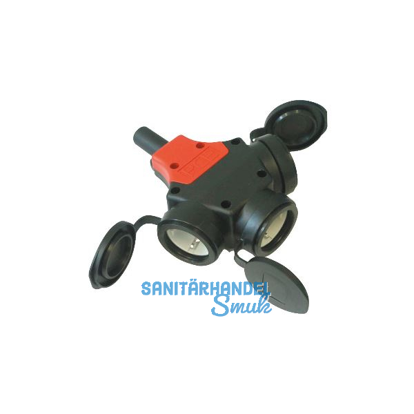 PCE Gummih�ngekupplung 3-fach 16 Ampere 250 Volt IP44