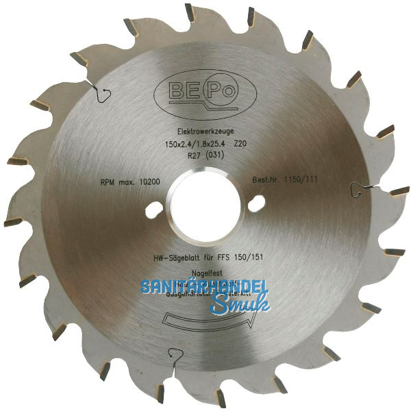 BEPO S�geblatt HW 170 mm Z18 Holz