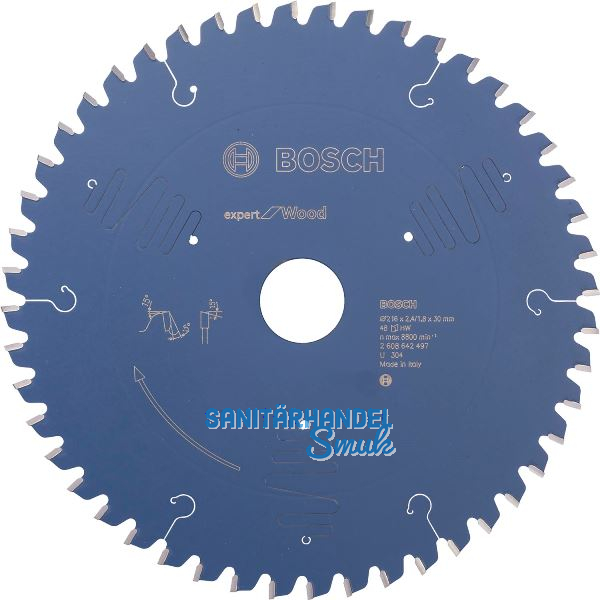 BOSCH Kreiss�geblatt Expert for Wood � 216 x 1,8 x 30 mm Z�hne 48 (WZ) neg.