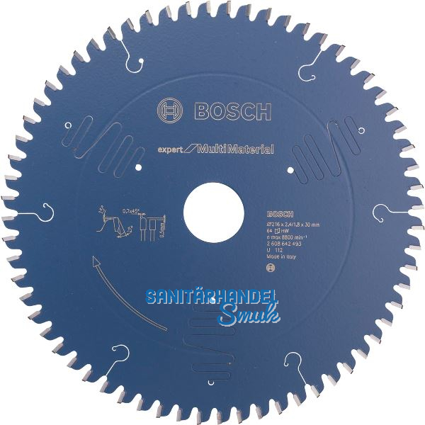 BOSCH Kreiss�geblatt Expert for Multi Material � 216x1,8x30mm ZZ 64 (TZ/FZ) neg.