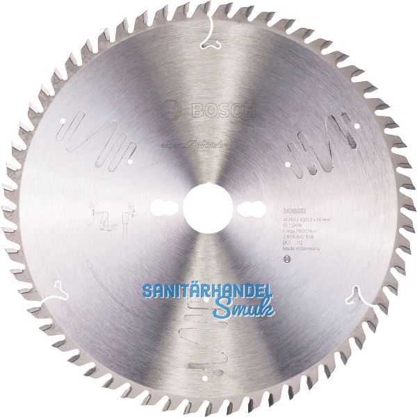 BOSCH Kreiss�geblatt Expert for Wood � 250 x 2,2 x 30 mm Z�hne 60 (WZ) pos.
