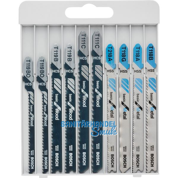 BOSCH Stichs�geblatt-Set Holz Metall 10-teilig