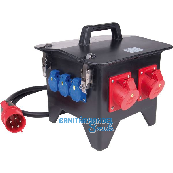 PCE Mobilverteiler Vollgummi Spitz tragbar 5G6 3x250V/3x400V+FI IP44