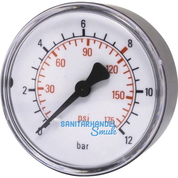 ELMAG Druckluft Manometer 40 mm 0 - 10 bar mit Au�engewinde hinten 1/8"