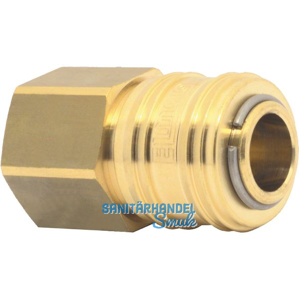 Euro Druckluft Kupplung aus Messing mit Innengewinde 3/8"