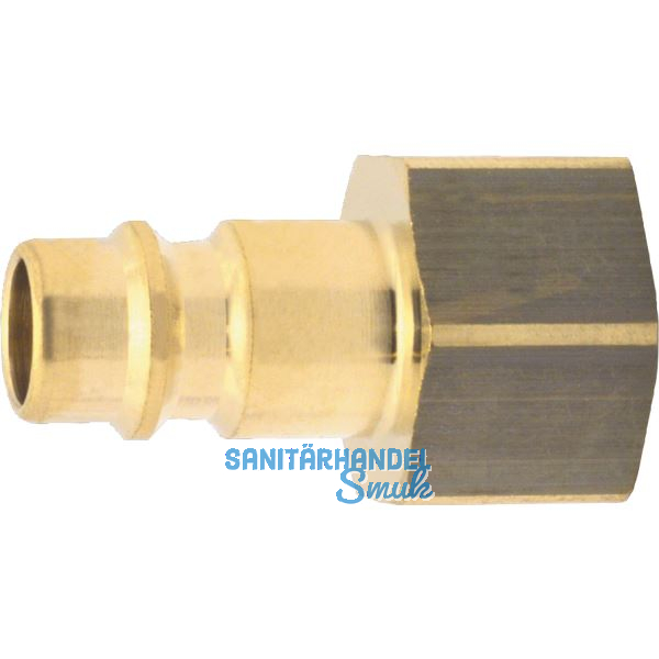 Euro Druckluft Stecknippel aus Messing mit Innengewinde 1/4"