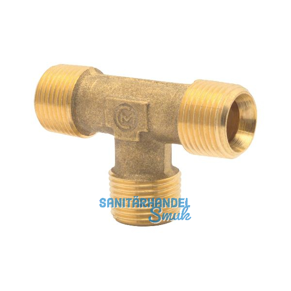 Druckluft T St�ck mit AG 3/8" aus Messing