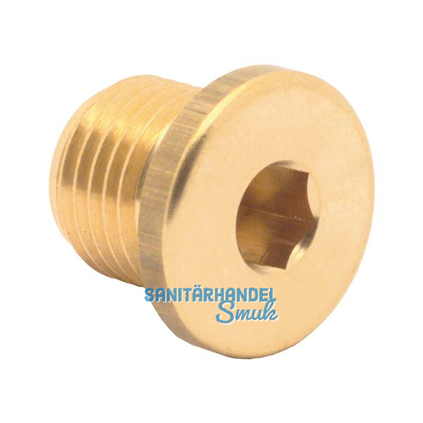 Druckluft Blindstopfen mit AG 1/4" aus Messing (vernickelt)