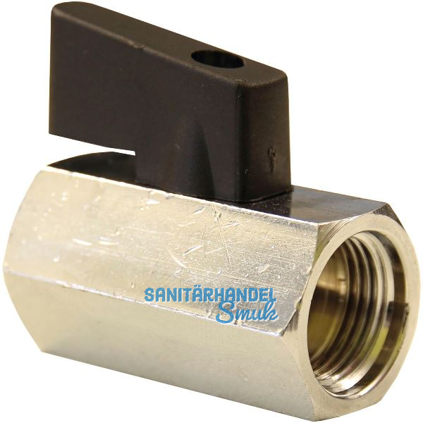 Kugelhahn mit beidseitigem IG 3/8" mit kurzem Hebel