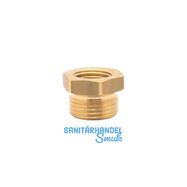 Druckluft Reduziernippel mit IG 3/8" und AG 1/2" aus Messing