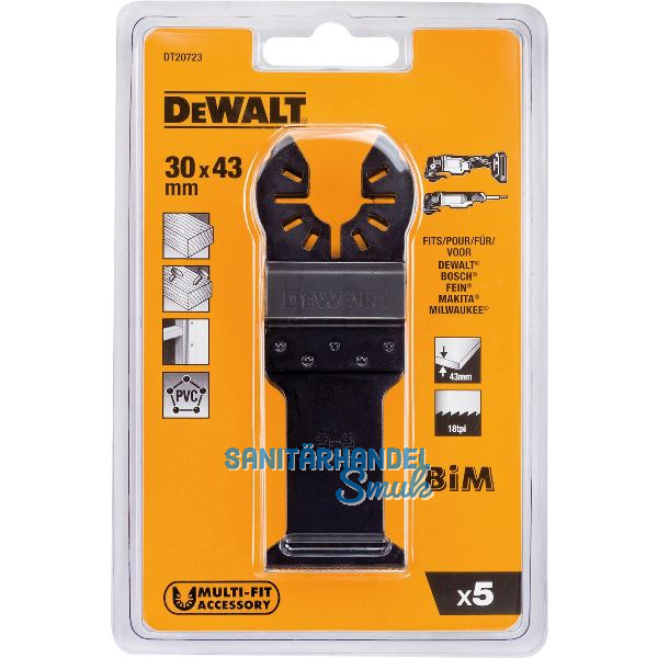 DEWALT Multi Tool S�geblatt DT 20723 Breite 30mm L�nge 43mm (5 St�ck)