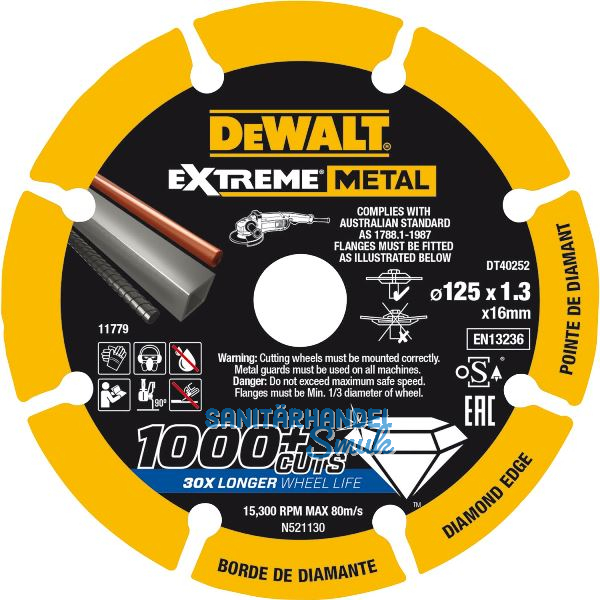 DEWALT Diamant Handtrennscheibe f�r Metall DT 40252 QZ