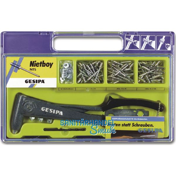 GESIPA Nietboyset NTS in Kunststoffbox f�r Blindnieten bis � 5 mm