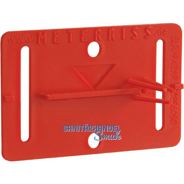 Meterriss-Plakette selbstklebend mit Pinsel Farbe rot