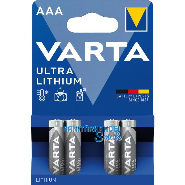 VARTA Batterie Ultra Lithium LR03/AAA 1,5 Volt (4 St)