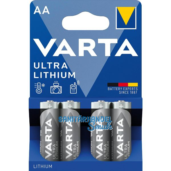 VARTA Batterie Ultra Lithium LR6/AA 1,5 Volt (4 St)
