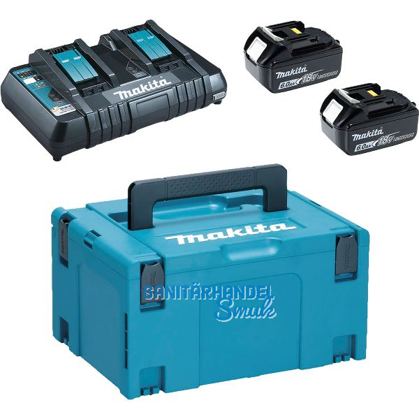 MAKITA Akku-Powerkit 18 Volt / 2 St�ck 6,0 Ah Akkus und Ladeger�t DC18RD