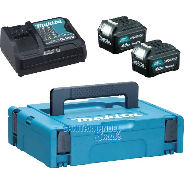 MAKITA Akku-Powerkit 12 Volt / 2 St�ck 4,0 Ah Akkus und Ladeger�t DC10SB