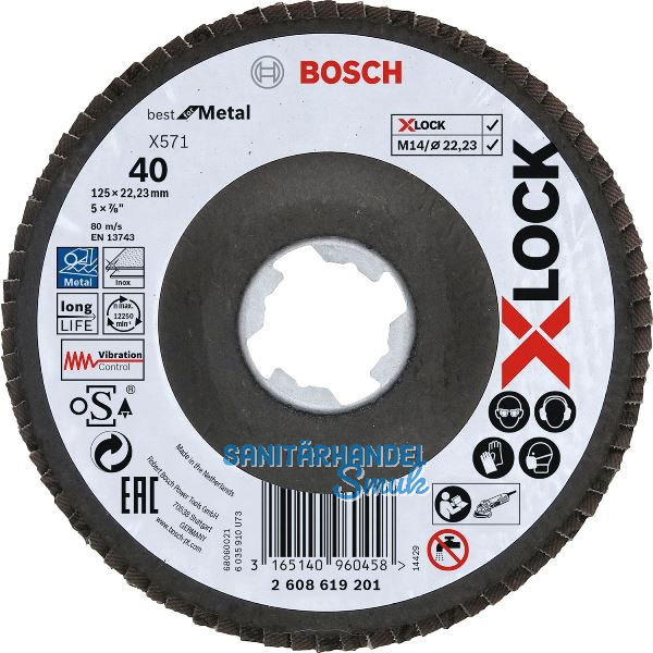 BOSCH Schleiflamellenteller Best for Metal X-LOCK gekr�pft � 125 mm Korn 120