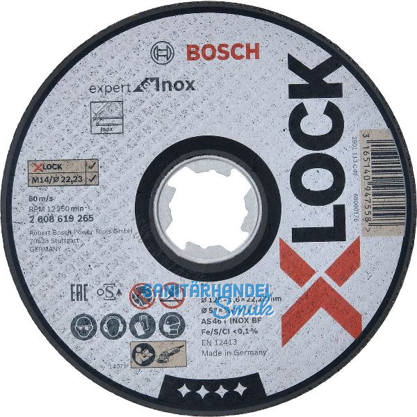 BOSCH Trennscheibe Expert for Inox X-LOCK gerade Form 125 x 1,6 x 22,23 mm