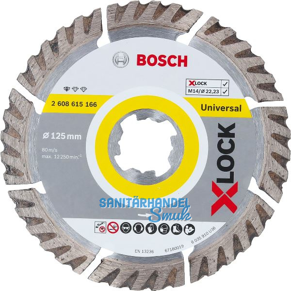 BOSCH X-LOCK Diamant-Trennscheibe Standard for Universal 125x2,0 mm