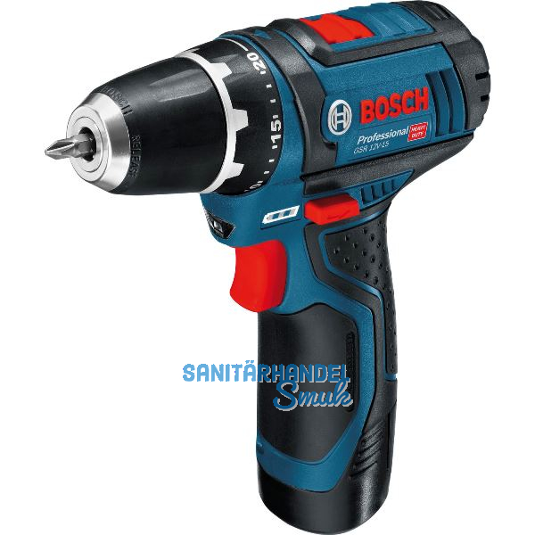 BOSCH Akku-Bohrschrauber GSR 12V-15 12 Volt / 2,0 Ah (IEC) Li-Ion