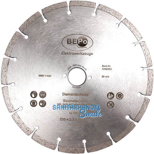 BEPO Diamant-Trennscheibe 230 mm f�r Beton, Stein