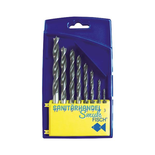 FISCH Holzspiralbohrer-Kassette 0120 Bohrer � 3-10 mm 8-teilig