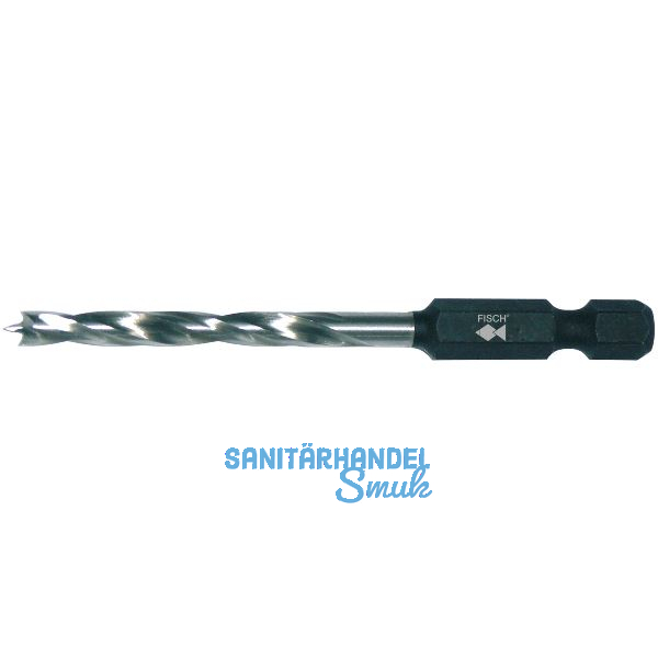 FISCH Holzspiralbohrer mit 1/4" Bit Aufnahme Bohrer � 4 mm