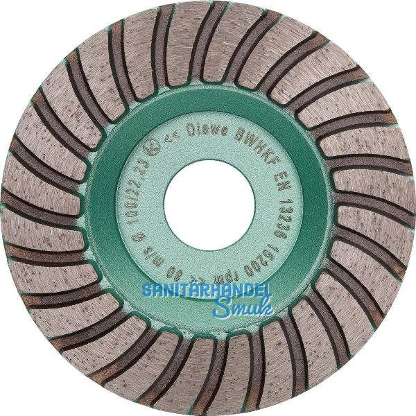 DIEWE Diamant-Trockenschleifteller Premium Line Turbo 100 x 18 x 22.23 mm