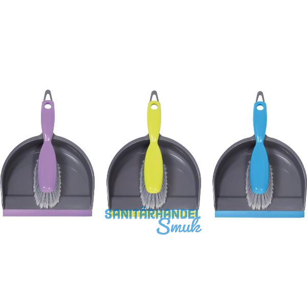 MASTA Kehrgarnitur-Set Plastik Schaufel mit Gummilippe+Feger aus PVC