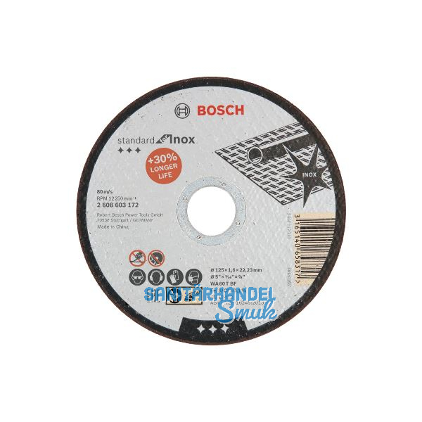 BOSCH Schruppscheibe Standard for Metal gerade Form � 125 x 2,5 x 22,23 mm