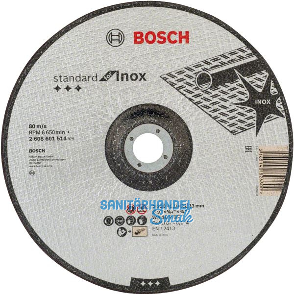 BOSCH Trennscheibe Standard for Inox gekr�pfte Form � 125 x 1,9 x 22,23 mm