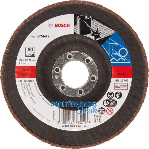 BOSCH Schleiflamellenteller X571 Best for Metal � 125 mm Korn 60