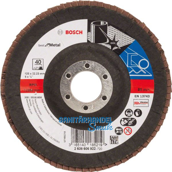 BOSCH Schleiflamellenteller X571 Best for Metal � 125 mm Korn 40