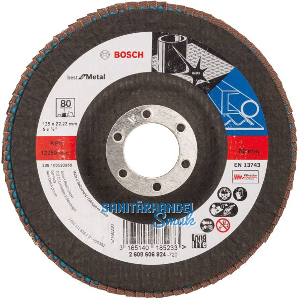 BOSCH Schleiflamellenteller X571 Best for Metal � 125 mm Korn 80